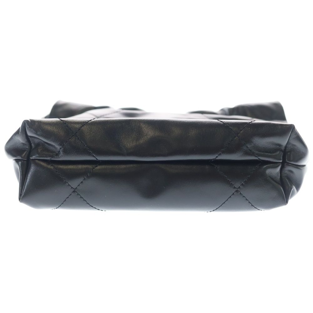 Chanel 22 Mini Chain Shoulder Bag Silver Black Plate — view 5