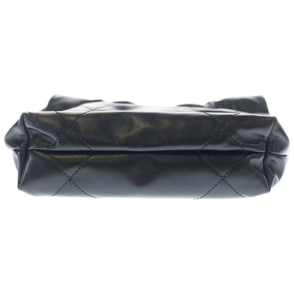 Chanel 22 Mini Chain Shoulder Bag Silver Black Plate — view 5