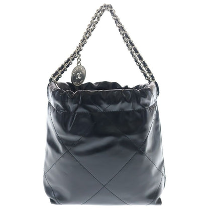 Chanel 22 Mini Chain Shoulder Bag Silver Black Plate — view 2