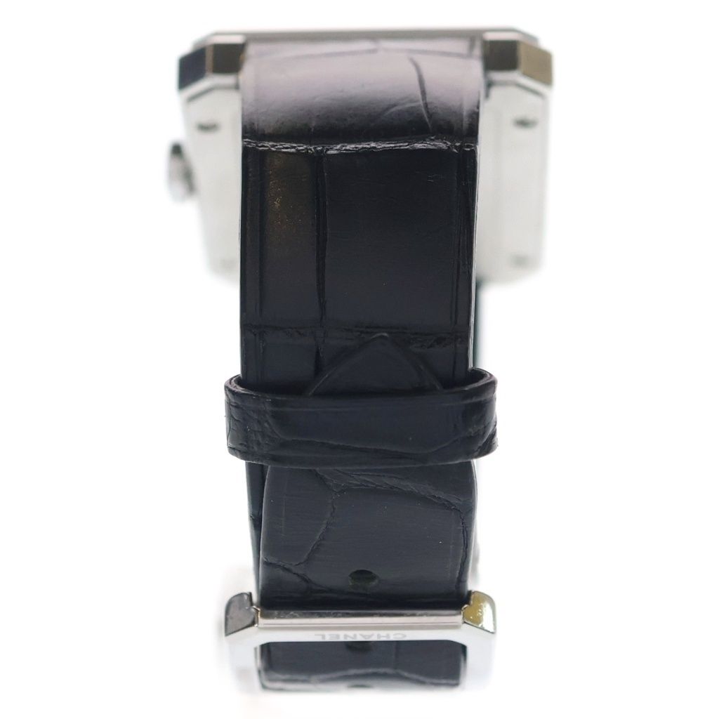 Chanel Boyfriend Watch Black Dial SS Leather Quartz 01 18 Silver — view 2