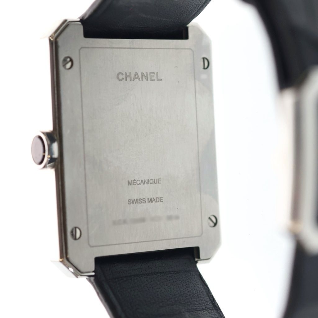 Chanel Boyfriend Watch Black Dial SS Leather Quartz 01 18 Silver — view 5