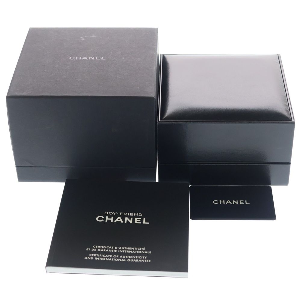 Chanel Boyfriend Watch Black Dial SS Leather Quartz 01 18 Silver — view 6