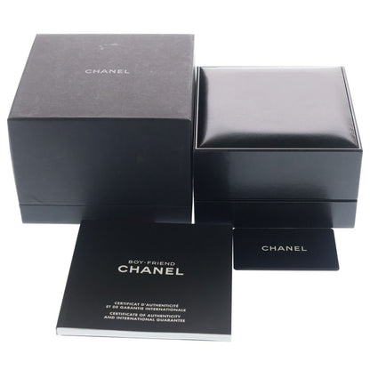 Chanel Boyfriend Watch Black Dial SS Leather Quartz 01 18 Silver — view 6