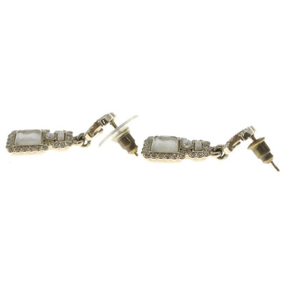 Chanel CC Logo Line Stone Bottle Motif Earrings Gold — view 3