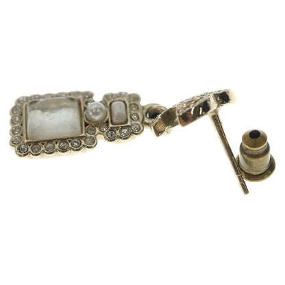 Chanel CC Logo Line Stone Bottle Motif Earrings Gold — view 6