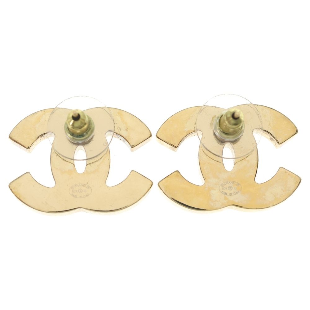 Chanel Earrings CC Logo Gold Black — view 2