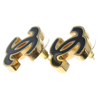 Chanel Earrings CC Logo Gold Black — view 3