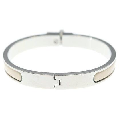 Hermes Mini Click Kelly White Silver Bracelet Bangle — view 2