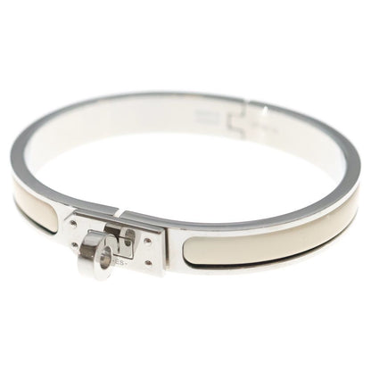 Hermes Mini Click Kelly White Silver Bracelet Bangle