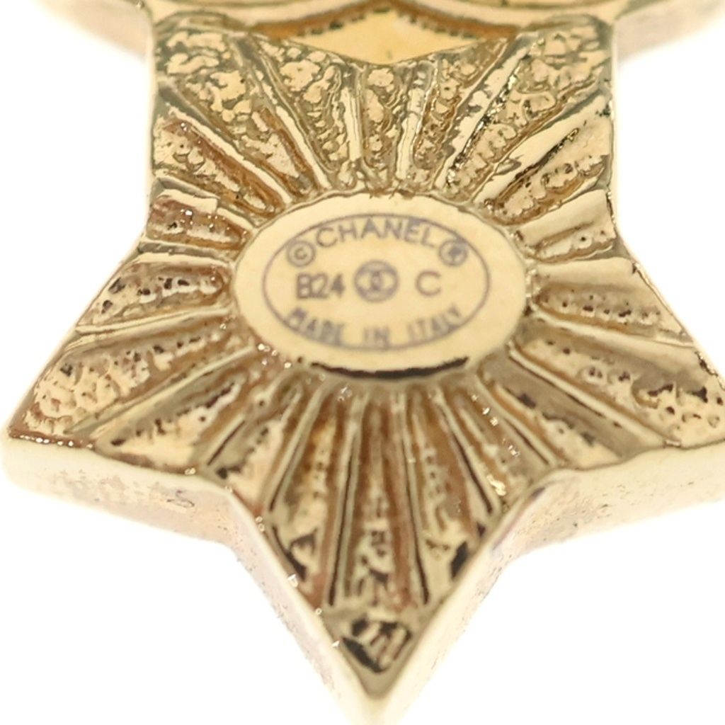 Chanel CC Logo Line Stone Earrings Star White — view 5