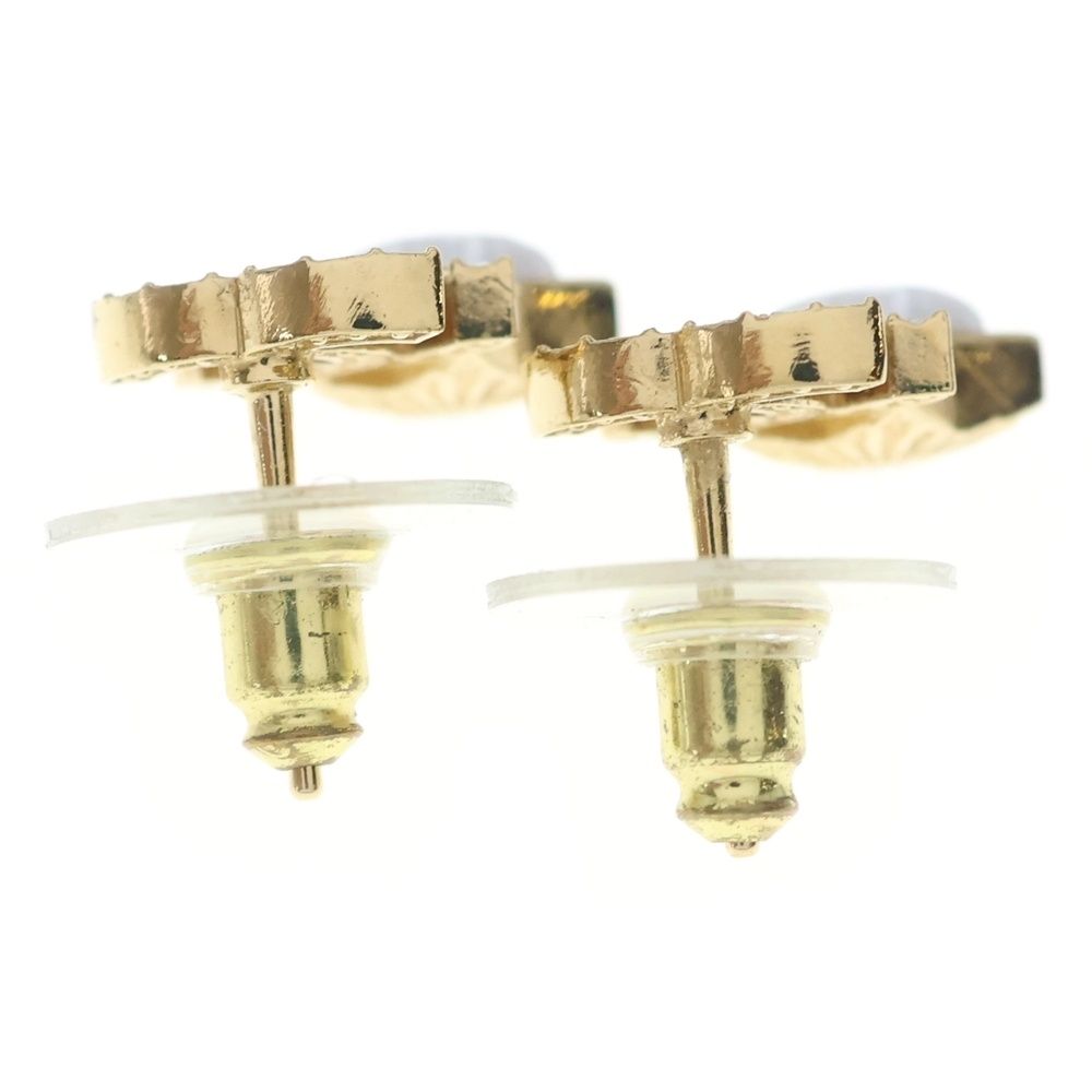 Chanel CC Logo Line Stone Earrings Star White — view 2