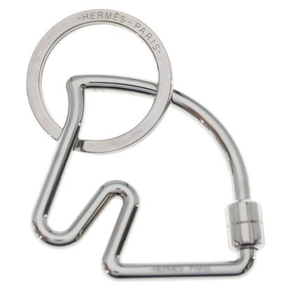 Hermes Schwalki Ring Key Holder Bag Charm Silver