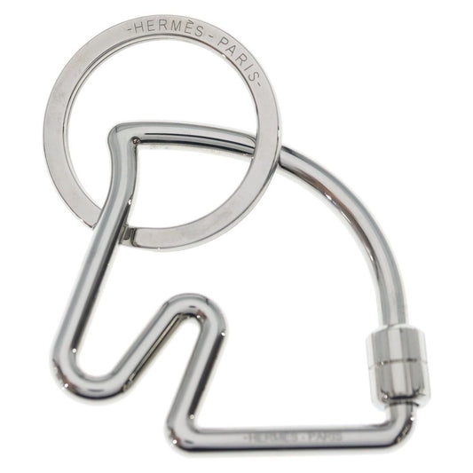 Hermes Schwalki Ring Key Holder Bag Charm Silver
