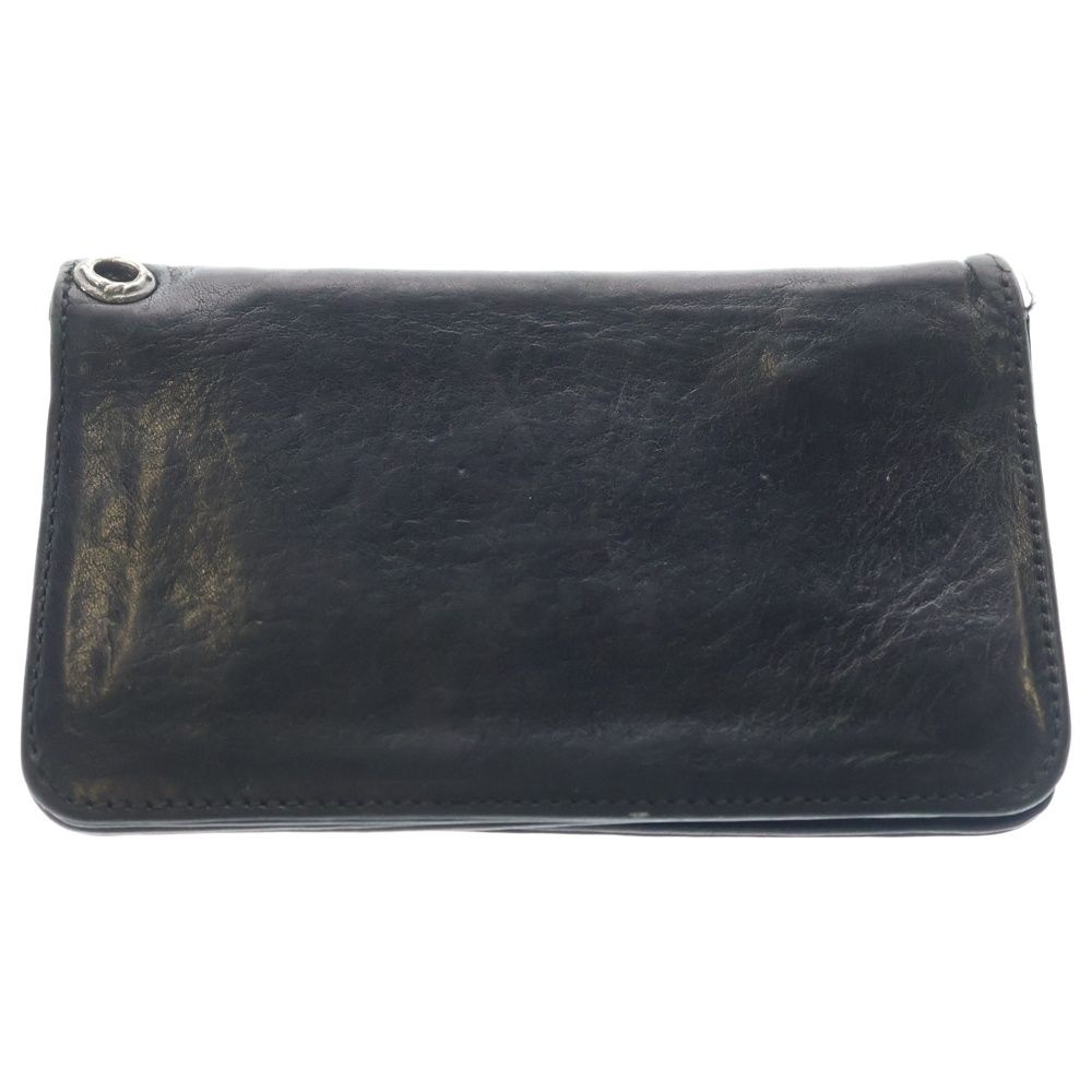 Chrome Hearts BS Fleur Button Wallet 1 Zip BS Bifold Leather Black Silver — view 2