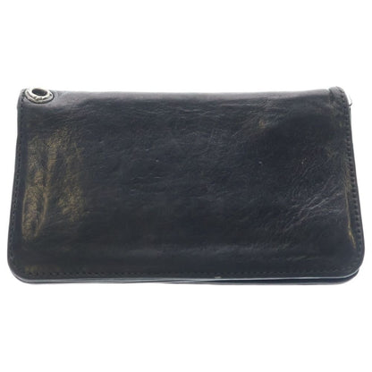 Chrome Hearts BS Fleur Button Wallet 1 Zip BS Bifold Leather Black Silver — view 2