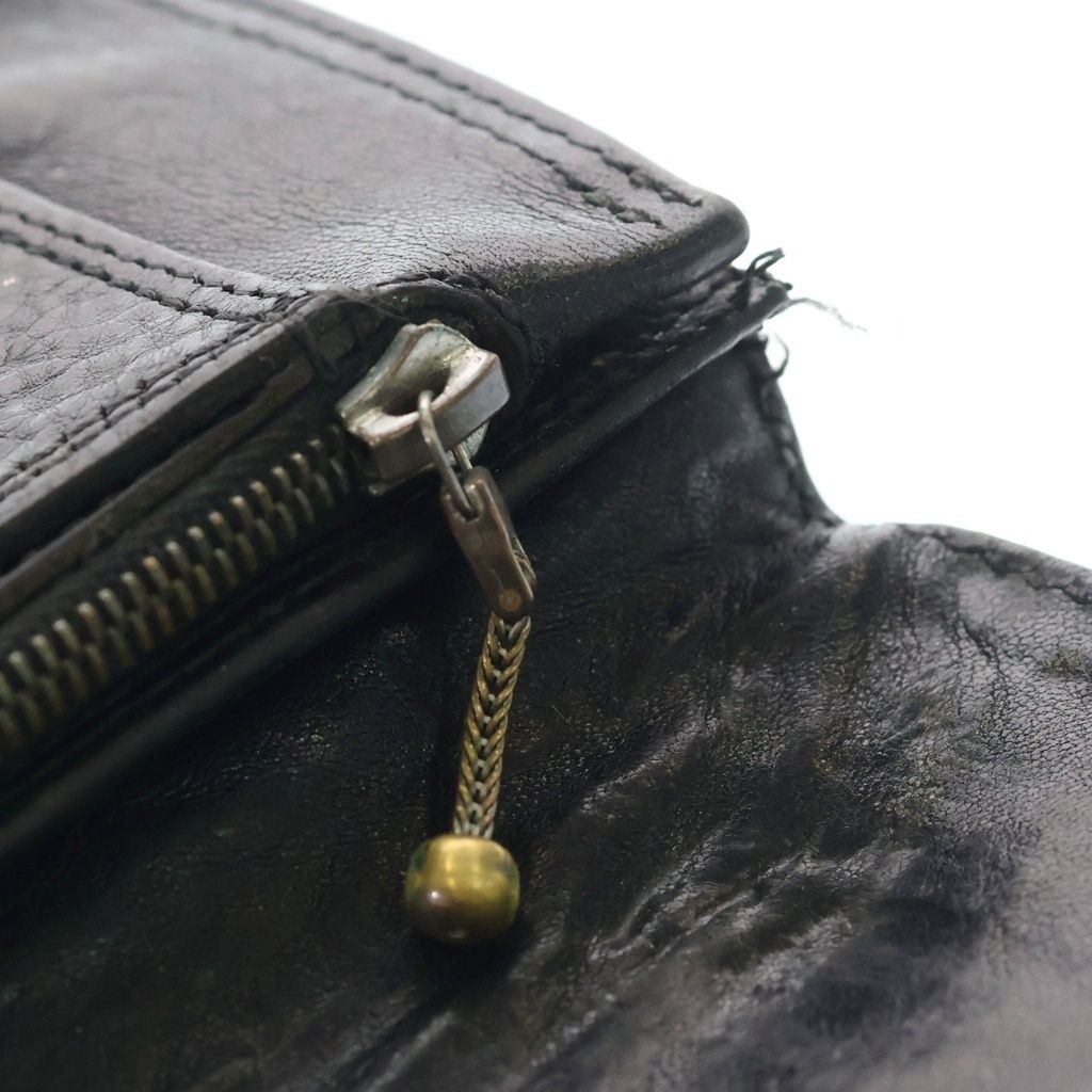 Chrome Hearts BS Fleur Button Wallet 1 Zip BS Bifold Leather Black Silver — view 5