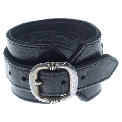 Chrome Hearts R&r Tiny Buckle Gunslinger Leather Bracelet Choker Black Silver — view 4