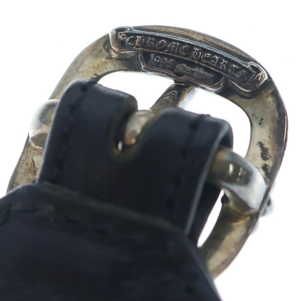 Chrome Hearts R&r Tiny Buckle Gunslinger Leather Bracelet Choker Black Silver — view 6