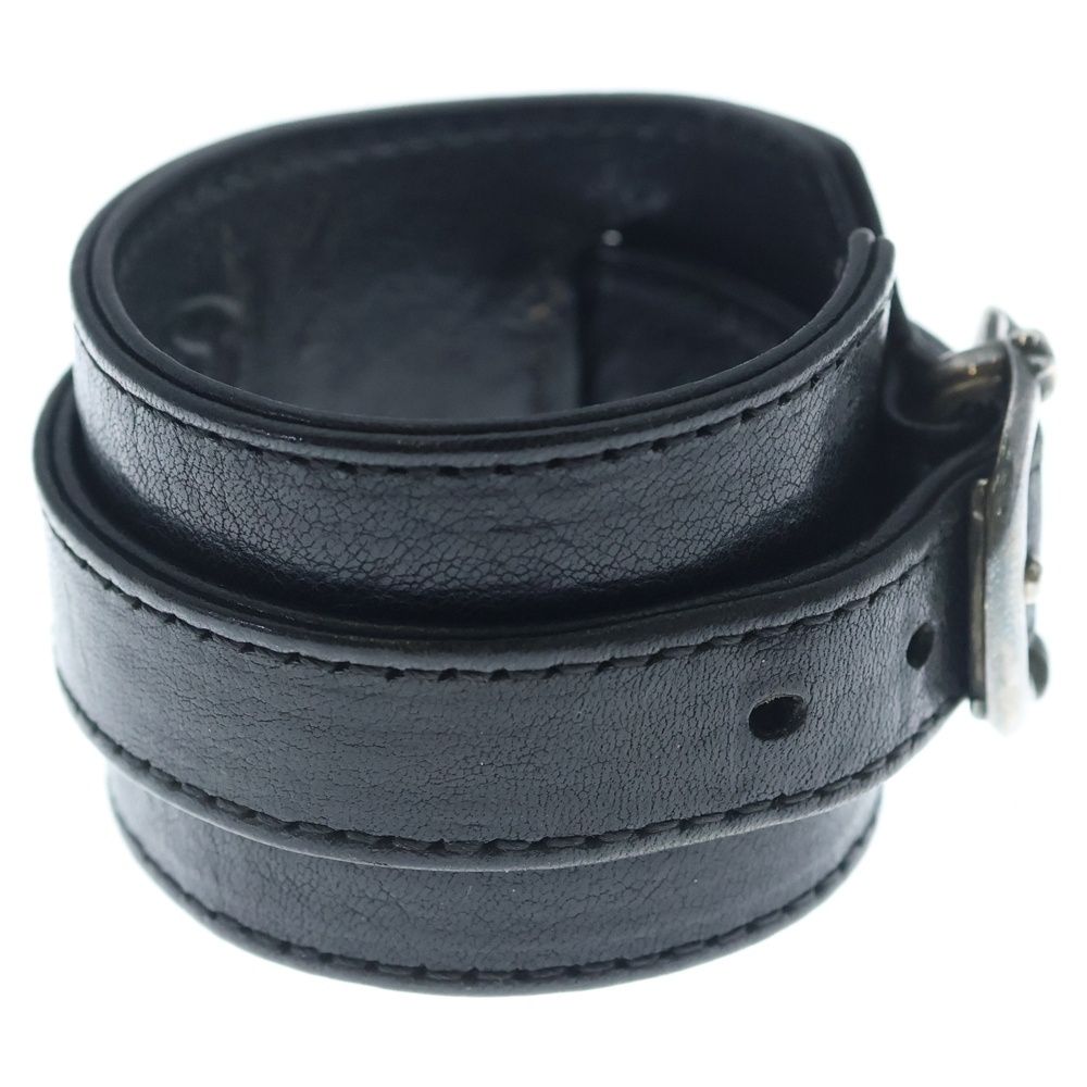 Chrome Hearts R&r Tiny Buckle Gunslinger Leather Bracelet Choker Black Silver — view 3