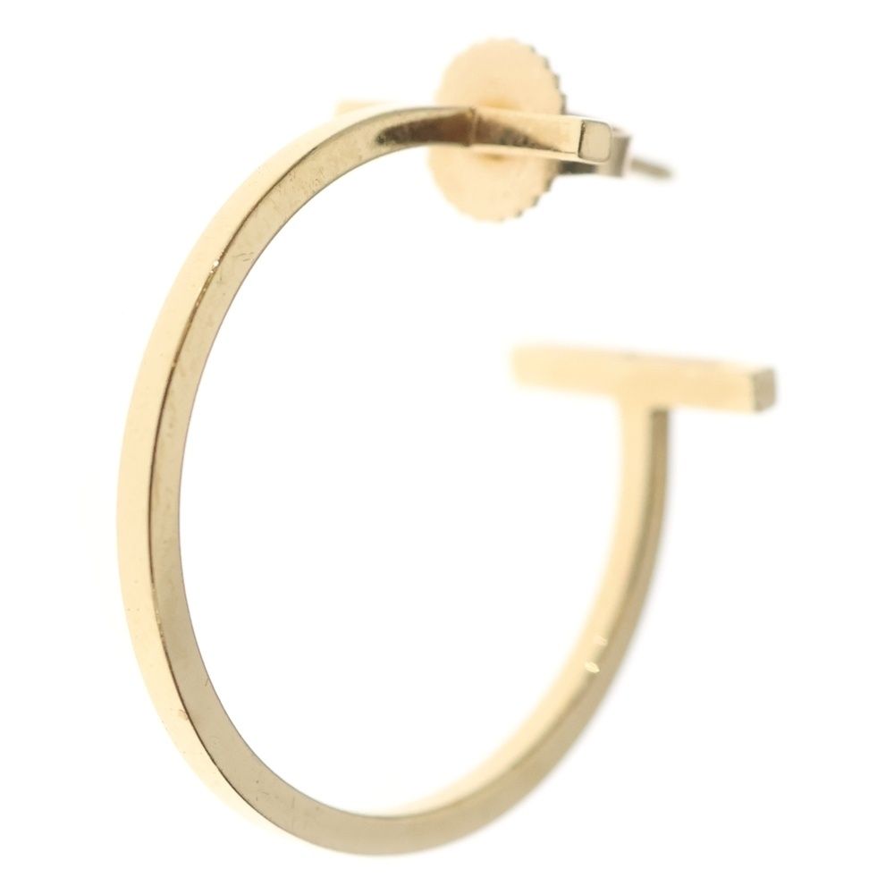 Tiffany & Co T Wire Hoop Earrings Pink Gold 18k