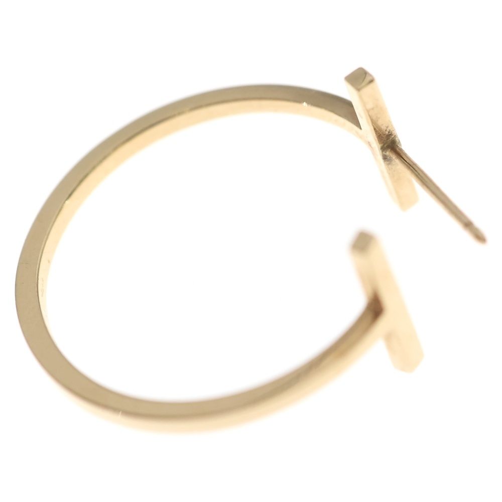 Tiffany & Co T Wire Hoop Earrings Pink Gold 18k — view 5