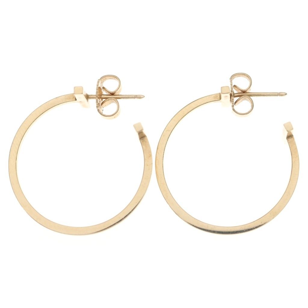 Tiffany & Co T Wire Hoop Earrings Pink Gold 18k — view 3