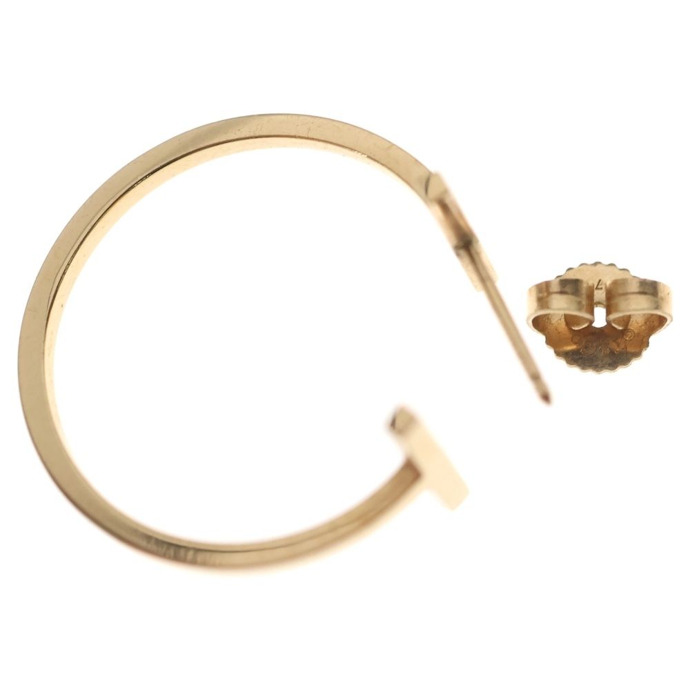 Tiffany & Co T Wire Hoop Earrings Pink Gold 18k — view 6