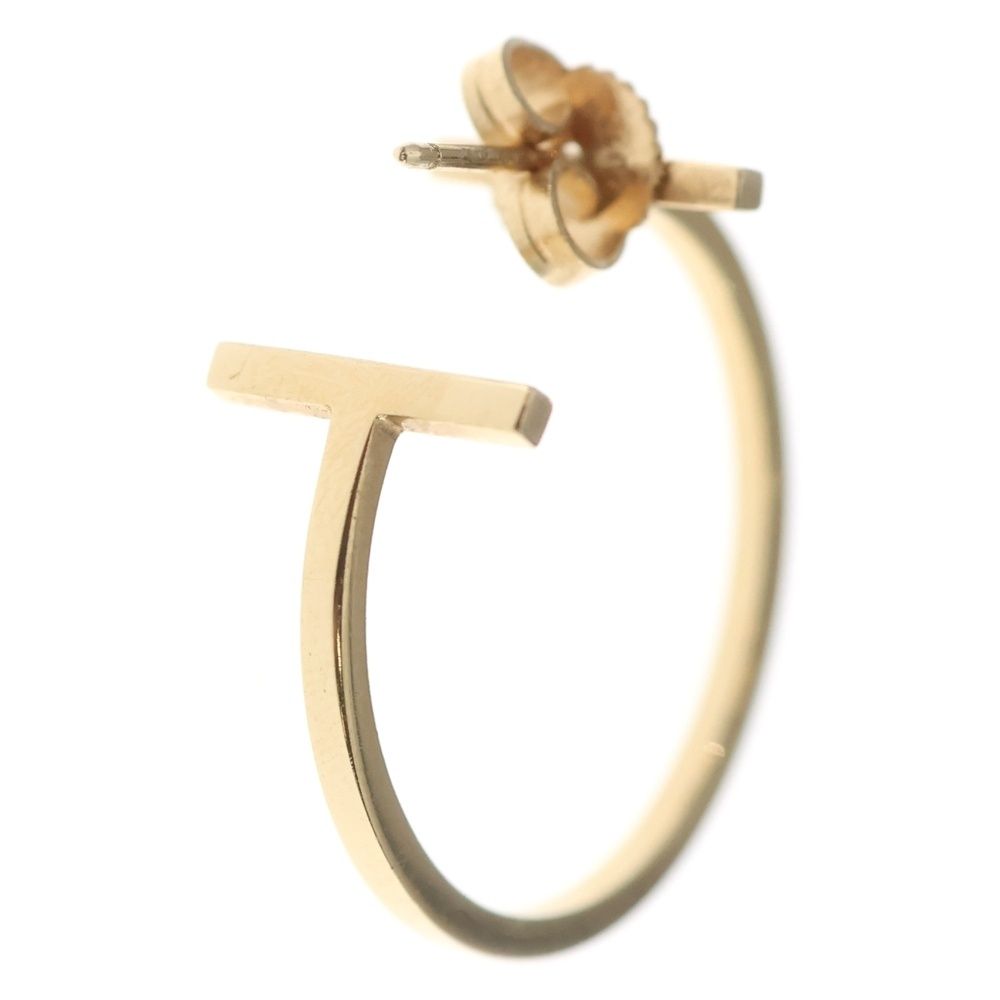 Tiffany & Co T Wire Hoop Earrings Pink Gold 18k — view 2