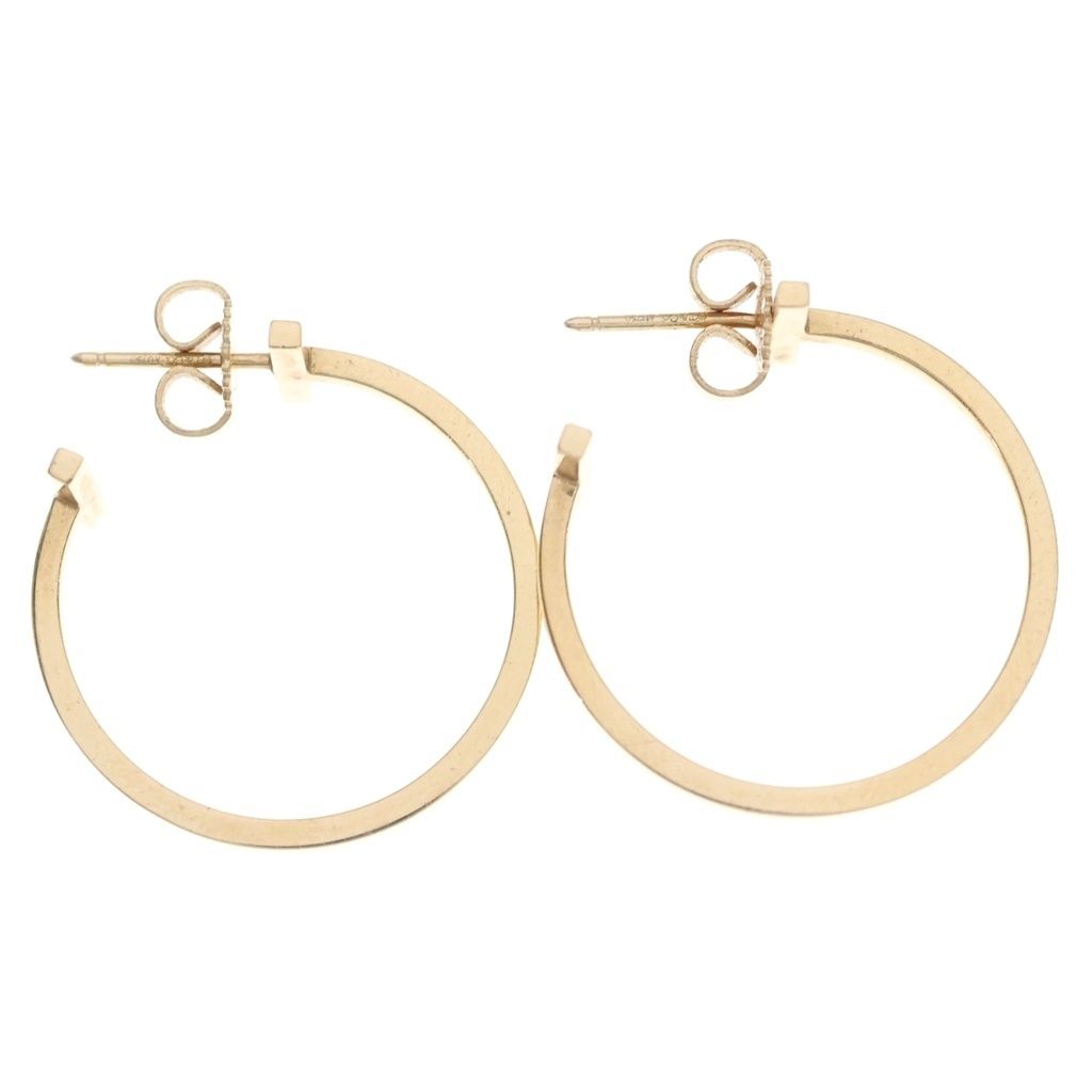 Tiffany & Co T Wire Hoop Earrings Pink Gold 18k — view 4