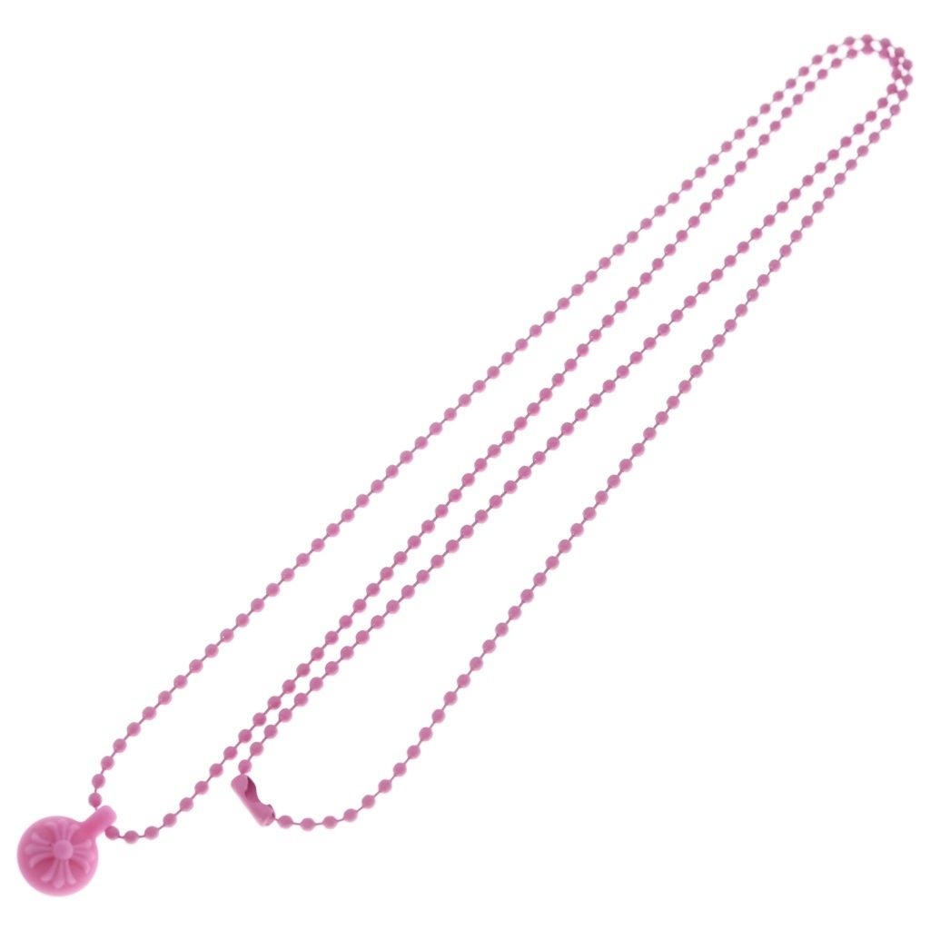 Chrome Hearts Rubber CH Crs Ball 2 Cross Necklace Silicone Pink — view 2