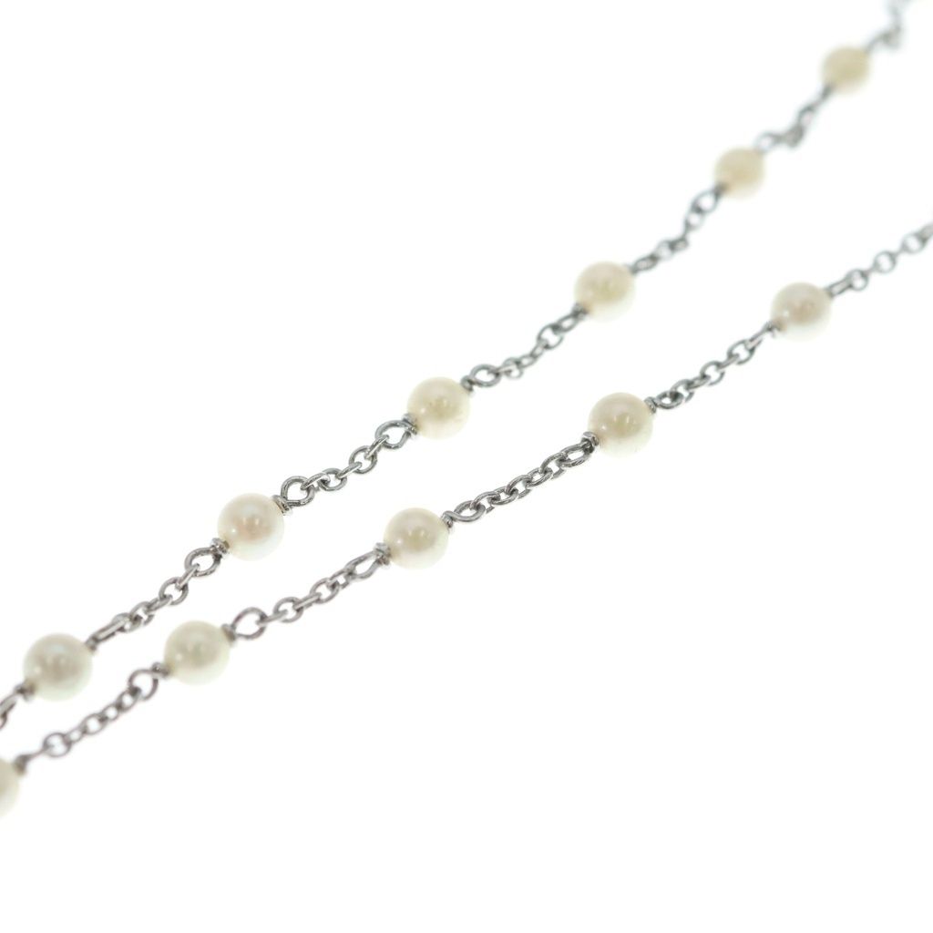 Tiffany & Co Dragonfly Pearl Saffiano Pave Diamond Necklace Platinum — view 6