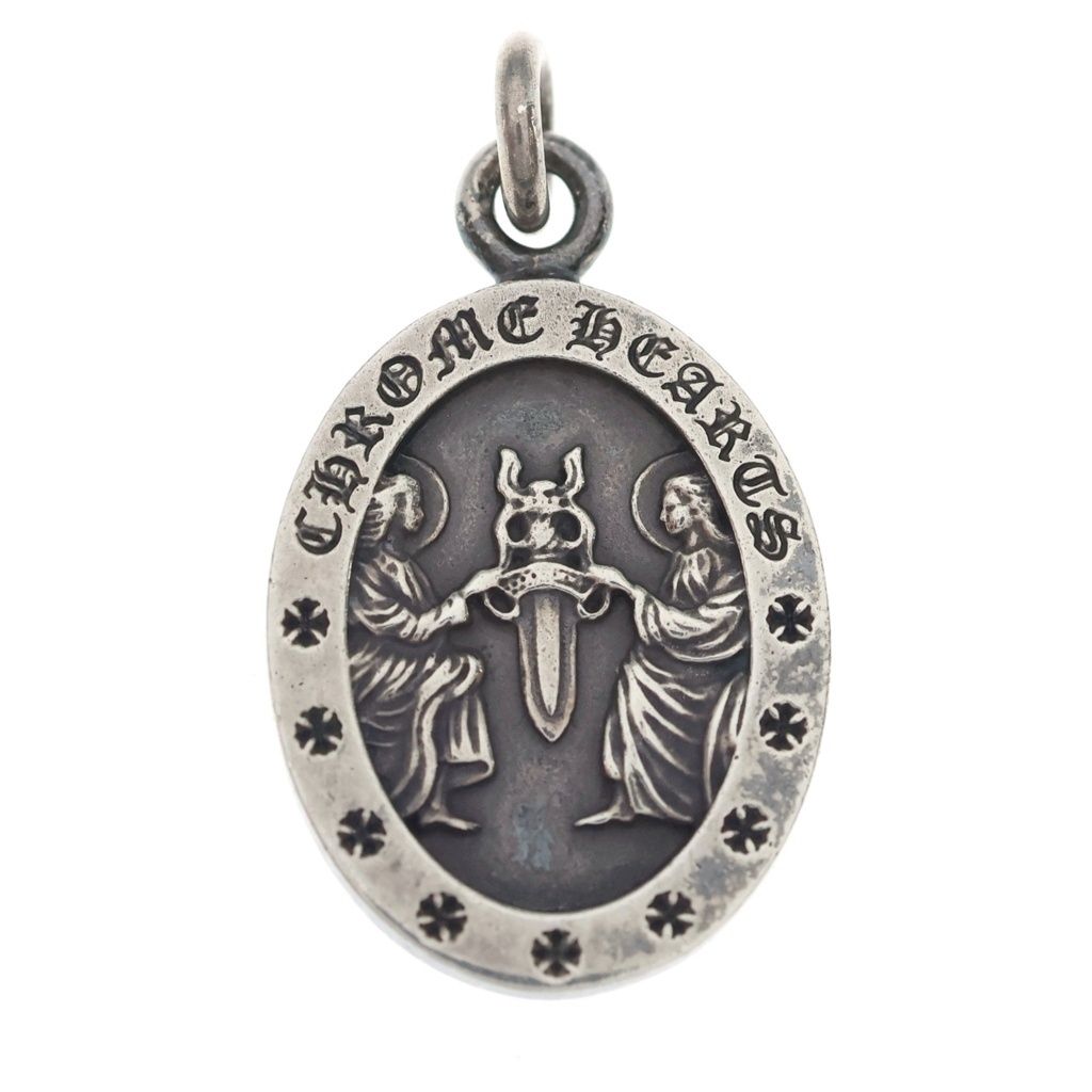 Chrome Hearts Angel Medal Oval Pendant Top Silver
