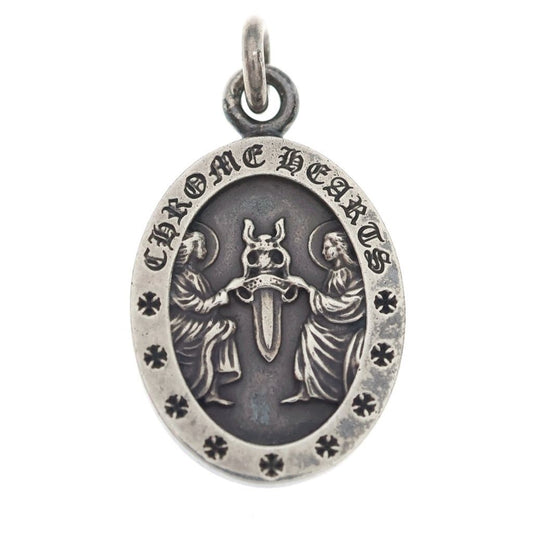 Chrome Hearts Angel Medal Oval Pendant Top Silver