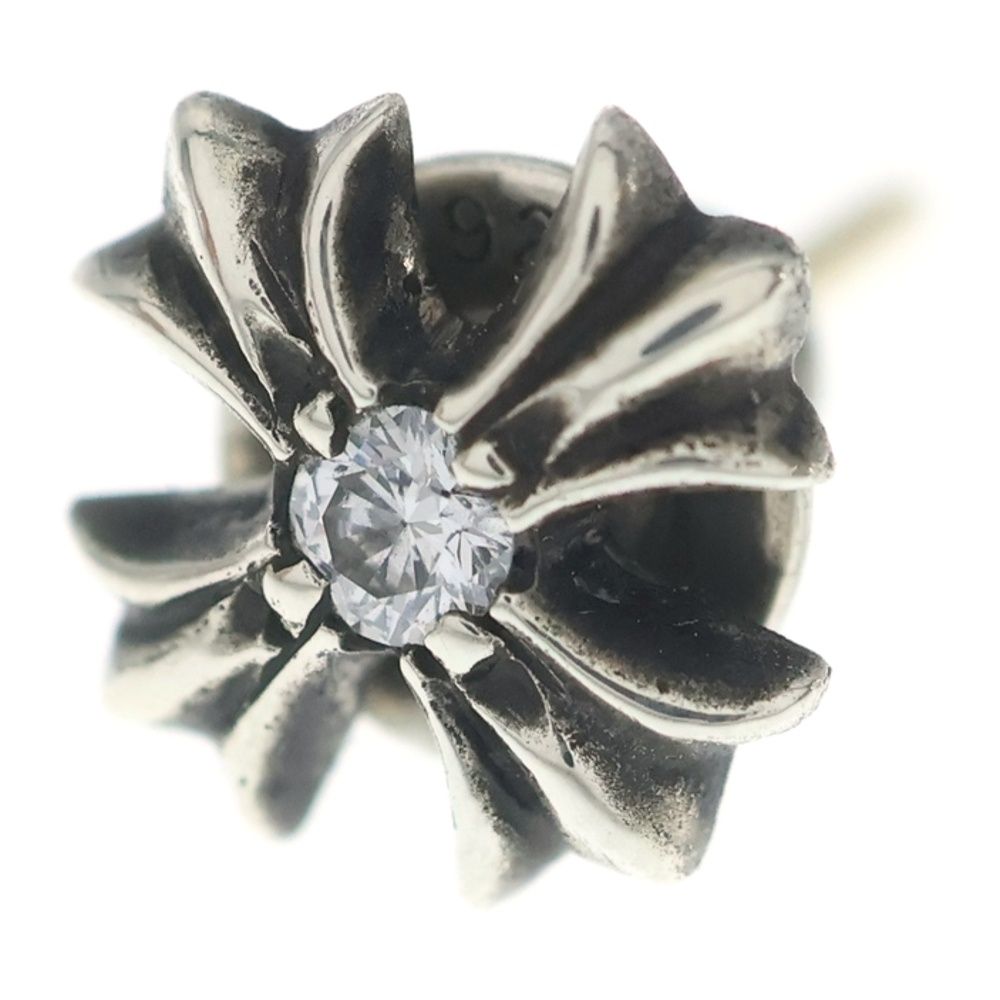 Chrome Hearts No2 CH Pls Dia CH Plus 1 Diamond Stud Earrings Silver