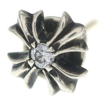 Chrome Hearts No2 CH Pls Dia CH Plus 1 Diamond Stud Earrings Silver