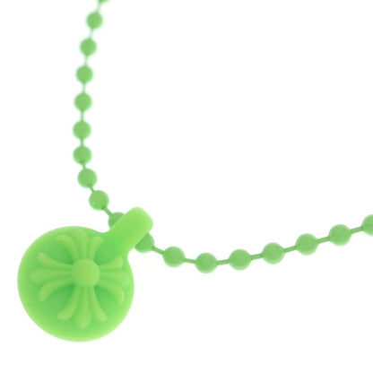 Chrome Hearts Rubber CH Crs Ball 2 Cross Necklace Silicone Green