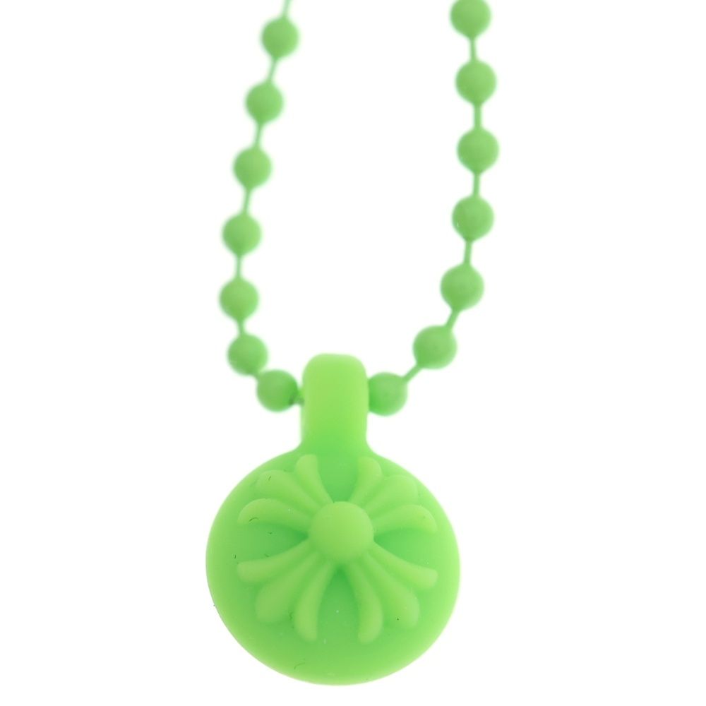 Chrome Hearts Rubber CH Crs Ball 2 Cross Necklace Silicone Green — view 3