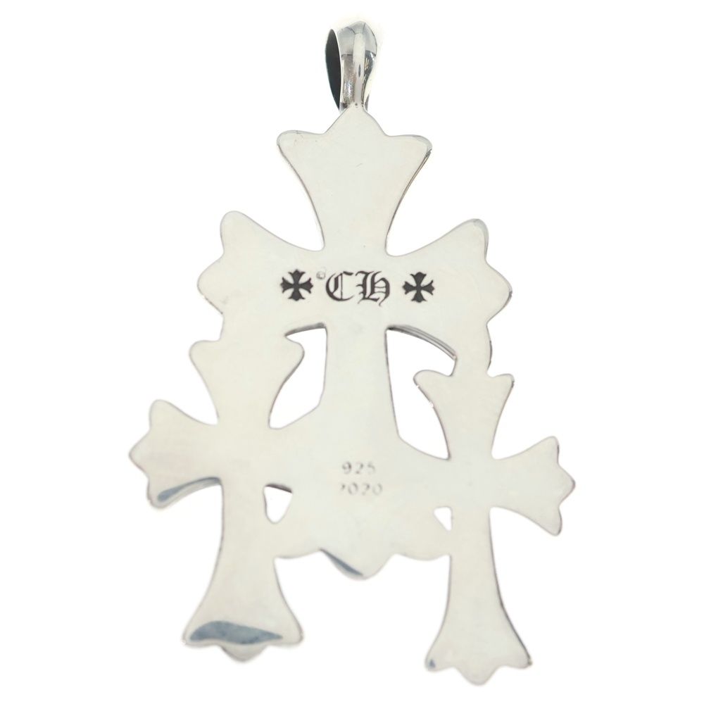 Chrome Hearts 3 CH Crs Sml Triple CH Cross Small Pendant Top Silver — view 2