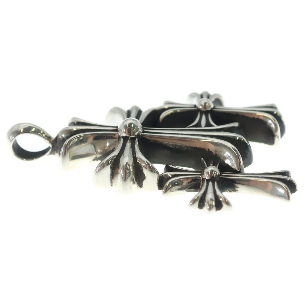 Chrome Hearts 3 CH Crs Sml Triple CH Cross Small Pendant Top Silver — view 4