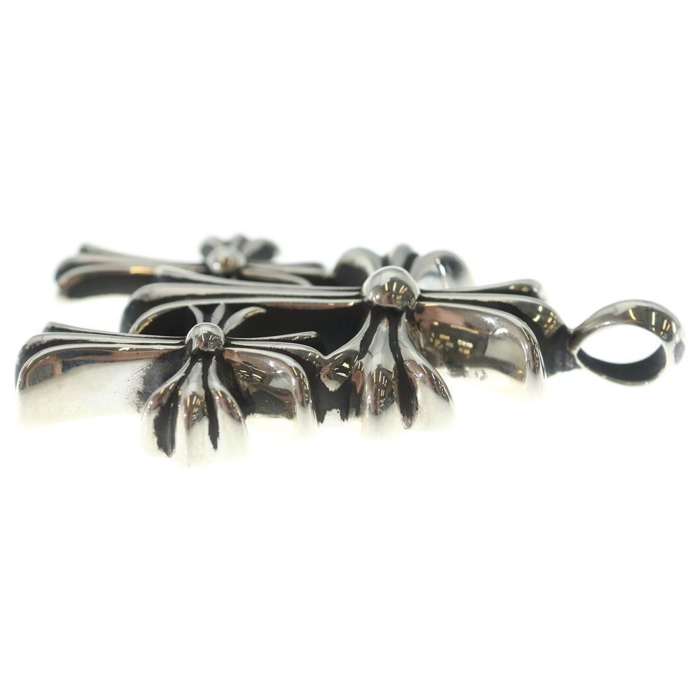 Chrome Hearts 3 CH Crs Sml Triple CH Cross Small Pendant Top Silver — view 3