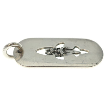 Chrome Hearts D Tag Lrg Large Dog Tag Fudaga Necklace Top Silver — view 4