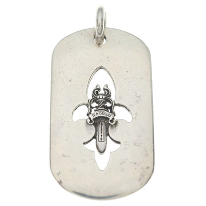 Chrome Hearts D Tag Lrg Large Dog Tag Fudaga Necklace Top Silver