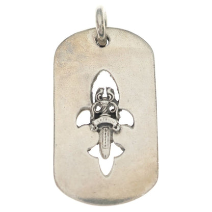 Chrome Hearts D Tag Lrg Large Dog Tag Fudaga Necklace Top Silver