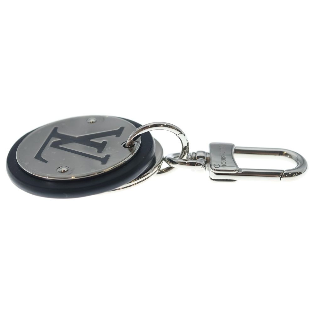 Louis Vuitton LV Circle Key Holder Bag Charm Key Ring Black Silver — view 3