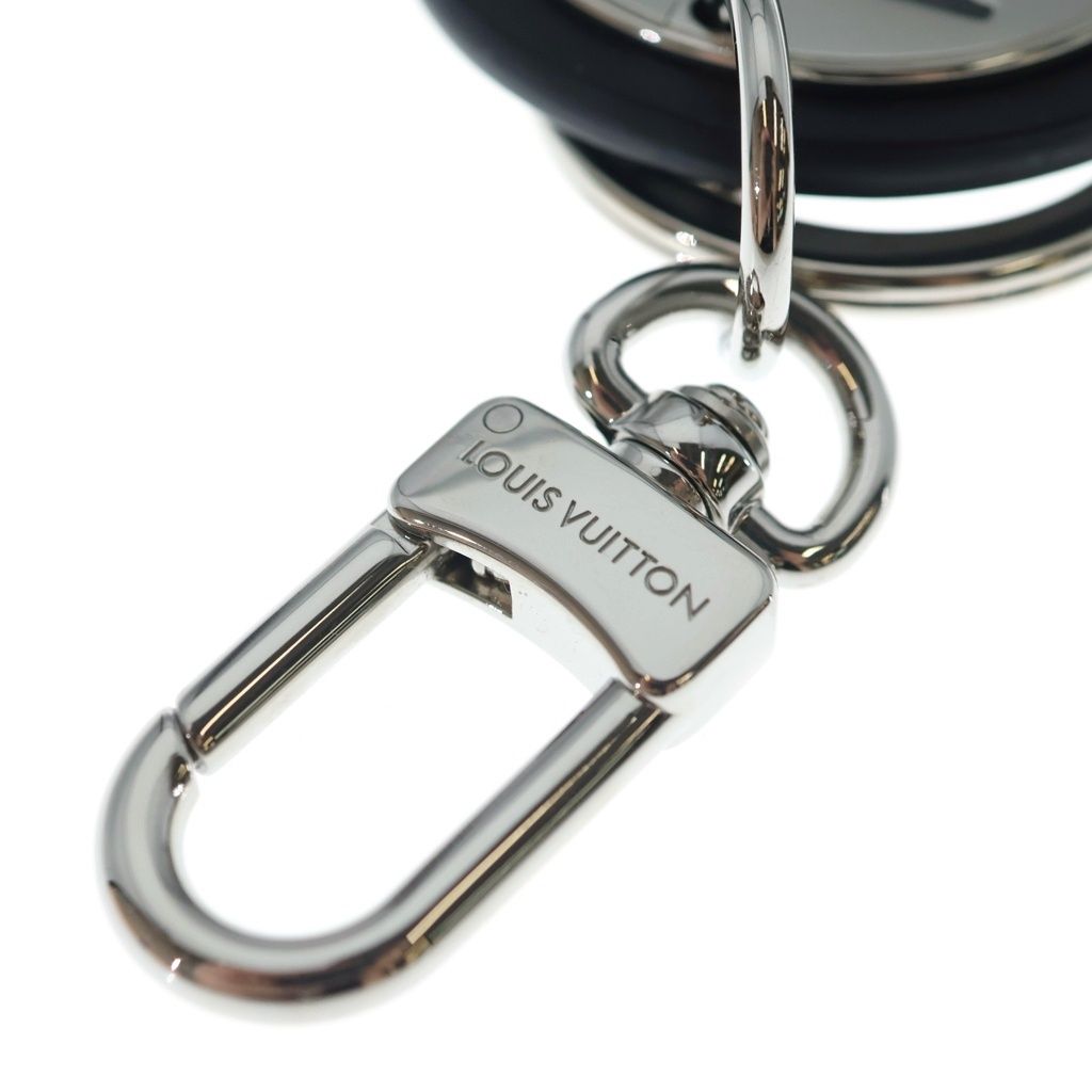 Louis Vuitton LV Circle Key Holder Bag Charm Key Ring Black Silver — view 5