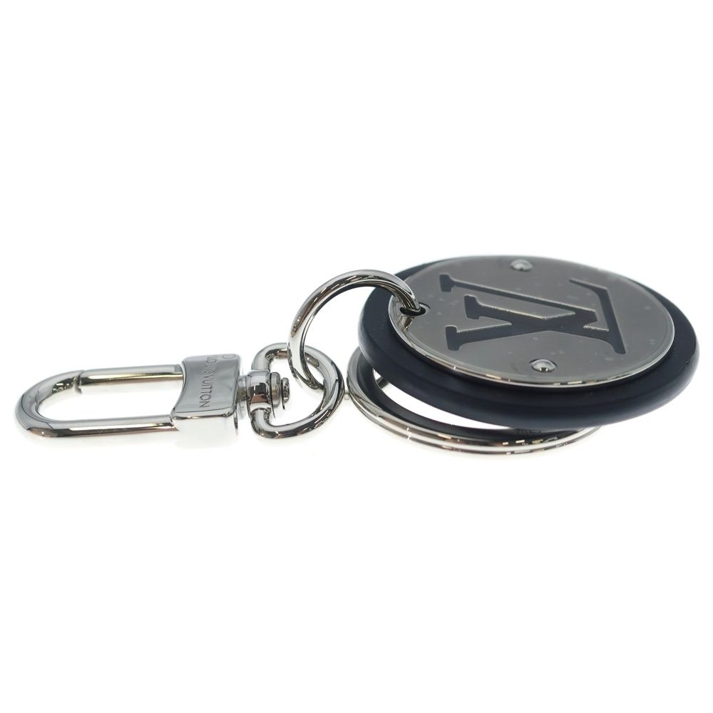 Louis Vuitton LV Circle Key Holder Bag Charm Key Ring Black Silver — view 4