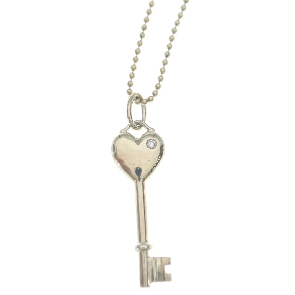 Tiffany & Co Heart Key Necklace Pendant Chain Ball — view 3