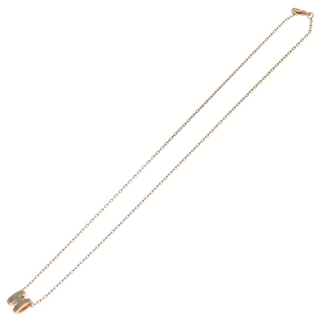Hermes Pop Necklace Pendant Chain Pink Gold Beige — view 2