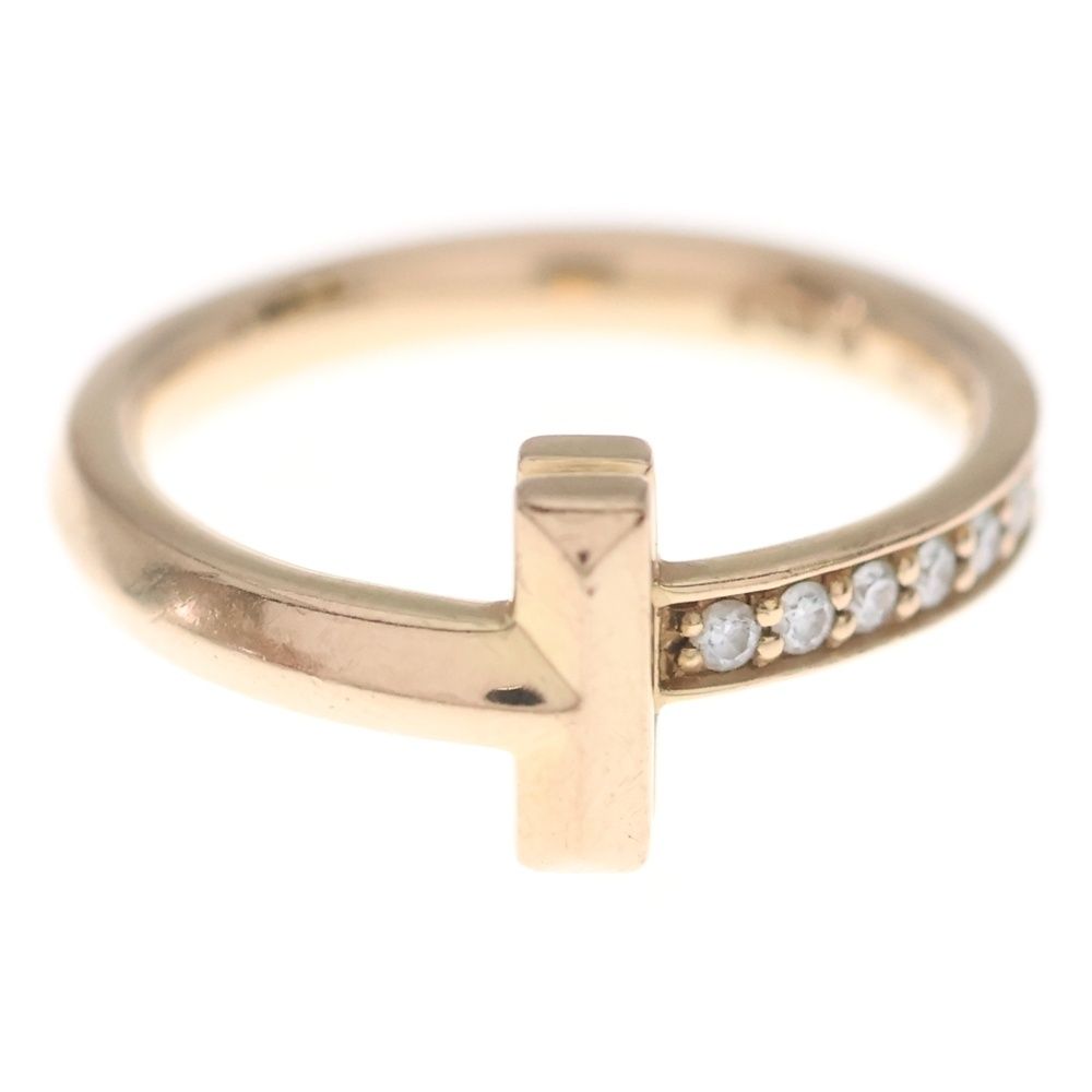 Tiffany & Co T One Narrow Earrings 18k PG Pink Gold Ring — view 4