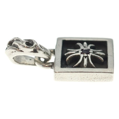 Chrome Hearts Framed CH Plus 1 Ruby Necklace Top Silver — view 4